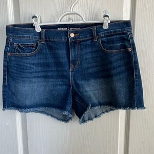 Old Navy Blue Jean Shorts with Frayed Hem - Boyfriend